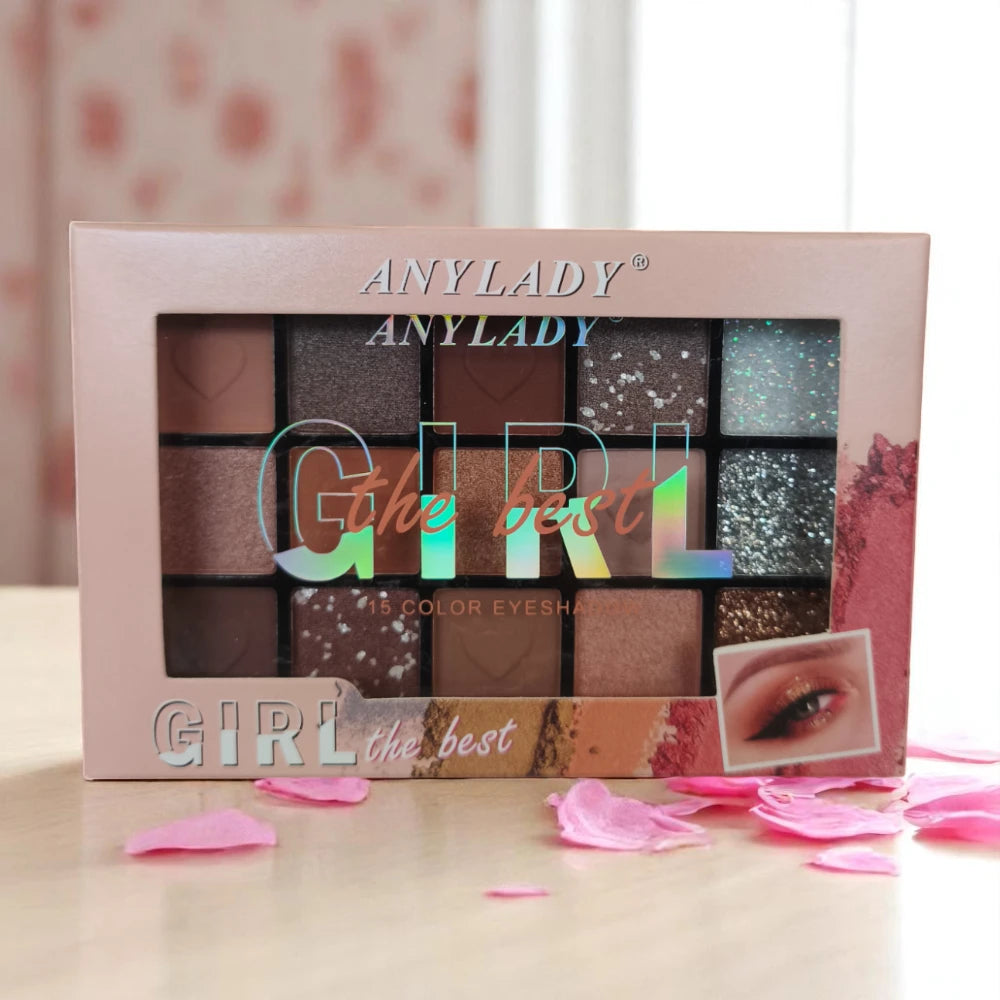Anylady - Girl the best - Paletka očních stínů 15 barev