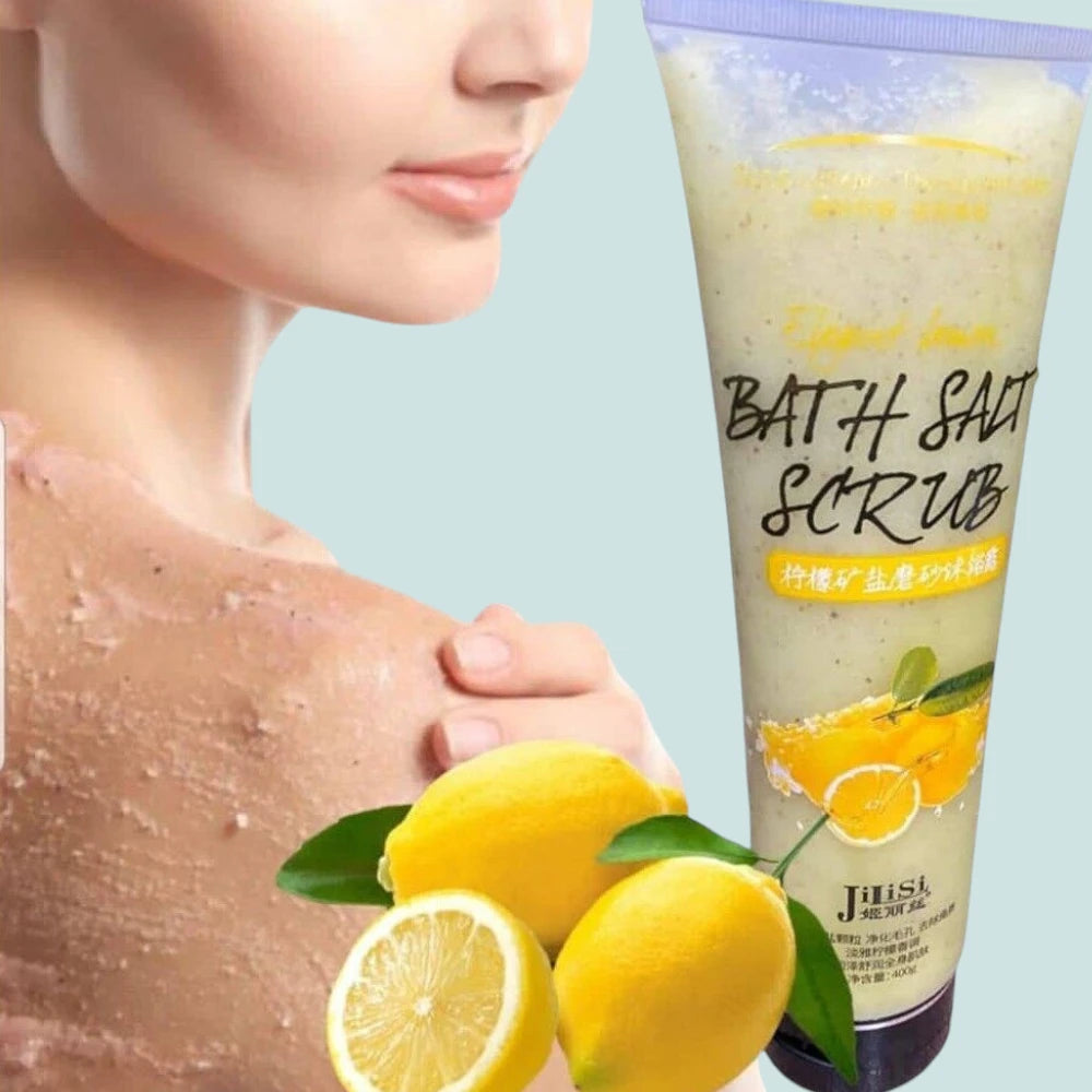 Jilisi - Bath Salt Scrub - Lemon Exfoliating Shower Gel 400g