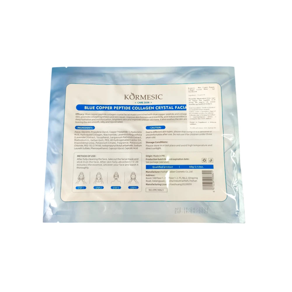Kormesic - Blue Copper Peptide Collagen Crystal Mask - gelová plátýnková maska