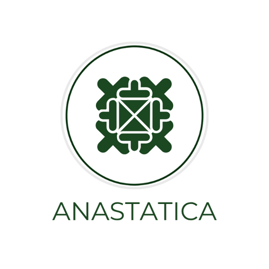 White circular icon featuring the Anastatica plant, with the ingredient name Anastatica displayed on the image, alongside the Skin TOGO website.