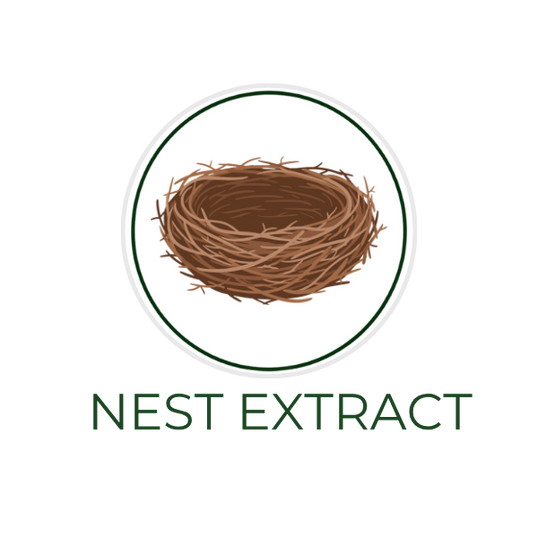 White circular icon featuring a bird nest illustration, with the ingredient name Bird’s Nest Extract displayed on the image, alongside the Skin TOGO website.