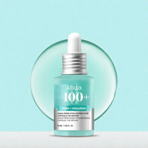 Skin TOGO Anua PDRN Hyaluronic Acid Capsule 100 Serum in a glass dropper bottle with a light blue liquid.