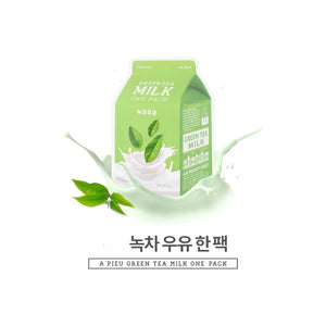 Skin TOGO A'PIEU Milk One Pack sheet mask with green tea extract and milk protein for soothing and refreshing skin