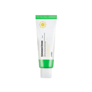Skin TOGO A'pieu Kalamansi Cream in a white tube with green accents, surrounded by fresh calamansi citrus fruits.