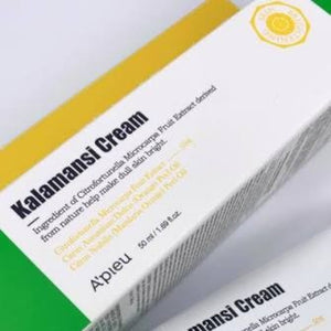 Skin TOGO A'pieu Kalamansi Cream 50ml tube and box featuring green and yellow packaging for brightening skincare