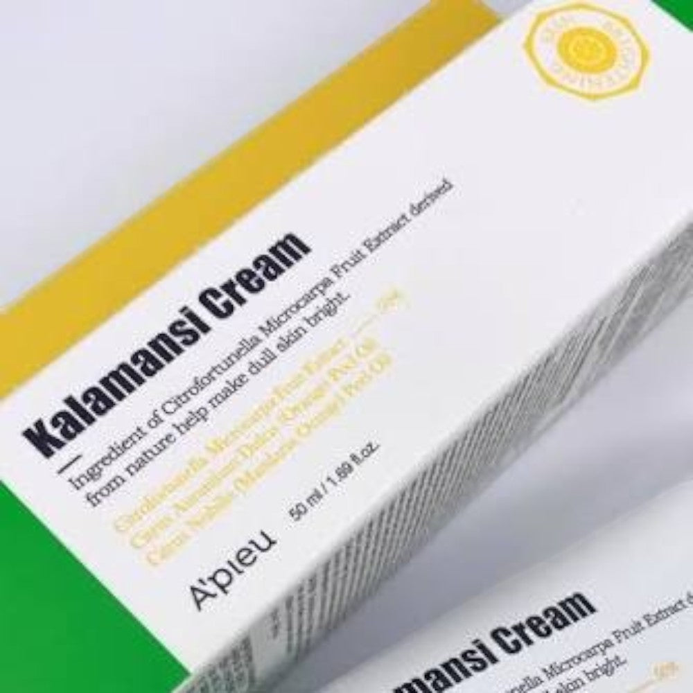 Skin TOGO A'pieu Kalamansi Cream 50ml tube and box featuring green and yellow packaging for brightening skincare
