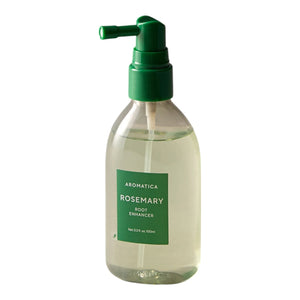 Skin TOGO Aromatica Rosemary Root Enhancer 100ml hair serum in a clear bottle with a green pump dispenser.