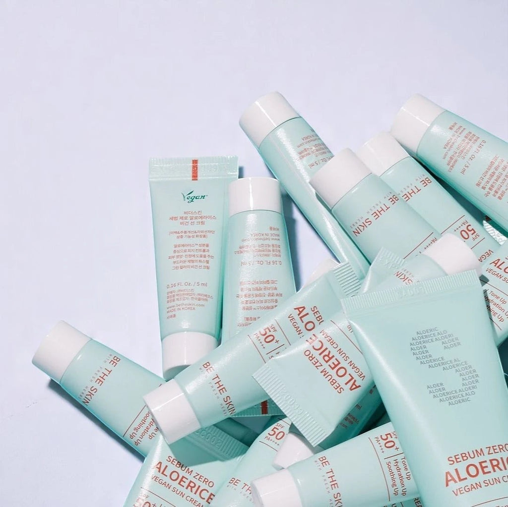 Skin TOGO Be The Skin Sebum Zero Aloerice Suncream tubes with SPF 50+ PA++++ protection for oily skin