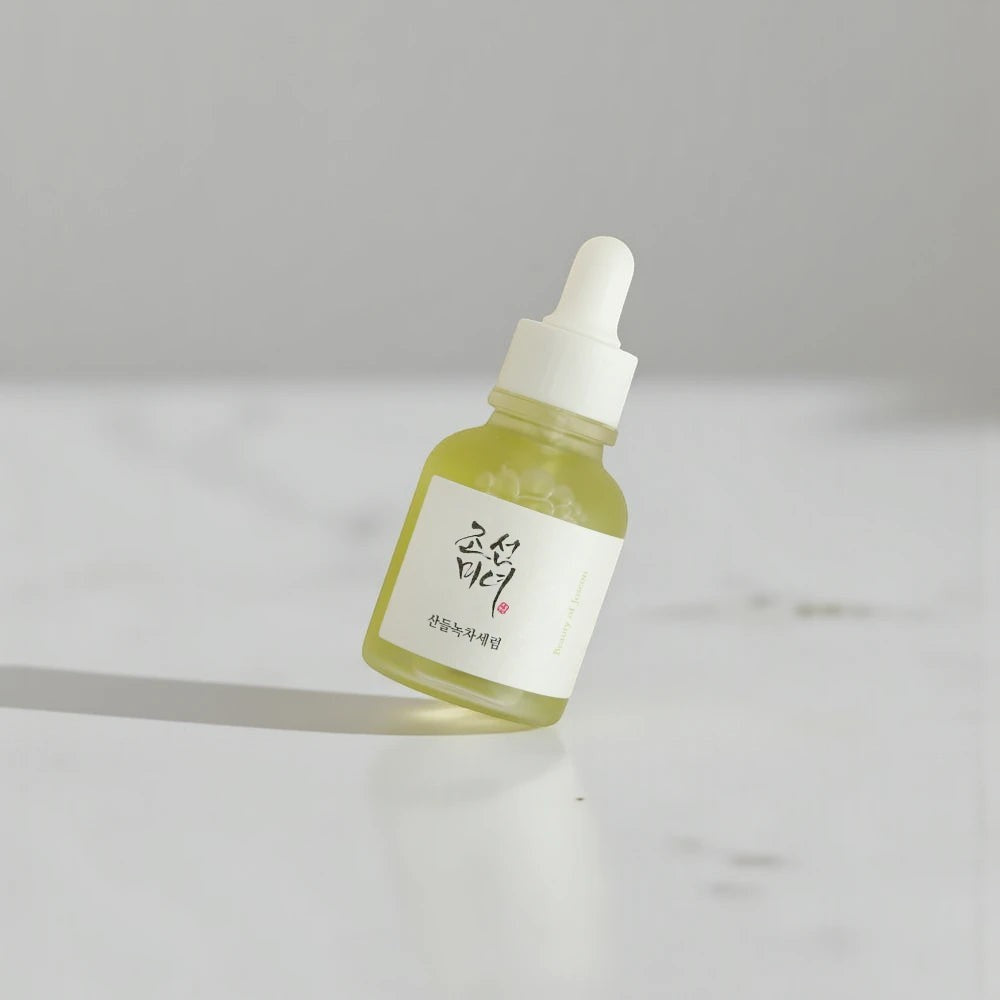 Skin TOGO Beauty of Joseon Calming Serum with green tea and panthenol in a 30ml glass dropper bottle.