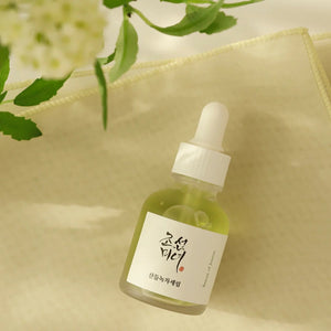 Skin TOGO Beauty of Joseon Calming Serum with green tea and panthenol in a glass dropper bottle for sensitive skin