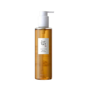 Skin TOGO Beauty of Joseon Ginseng Cleansing Oil in a clear 210ml pump bottle for deep facial makeup removal.