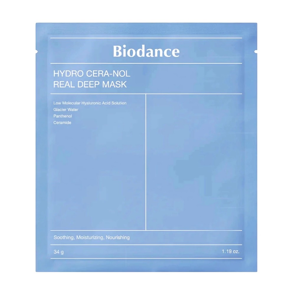 Skin TOGO Biodance Hydro Cera-Nol Real Deep Mask in blue packaging for intense hydration and barrier repair