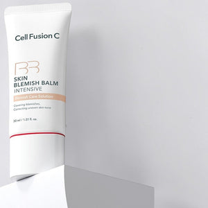Skin TOGO Cell Fusion C Skin Blemish Balm Intensive in shade #21 Natural Light, a 30ml white tube for skin coverage.