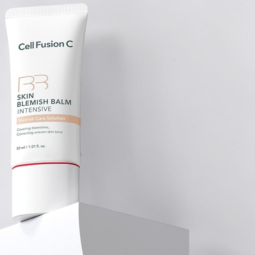 Skin TOGO Cell Fusion C Skin Blemish Balm Intensive in shade #21 Natural Light, a 30ml white tube for skin coverage.