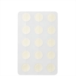Skin TOGO VT-Cosmetics Cica Vital hydrocolloid acne patches on a clear plastic sheet for spot treatment.