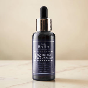 Skin TOGO Cos De BAHA RS Retinol 2.5% serum in a 60ml jumbo glass dropper bottle for anti-aging skincare.