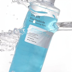 Skin TOGO COSRX Low pH Niacinamide Micellar Cleansing Water bottle with splashing water for sensitive skin