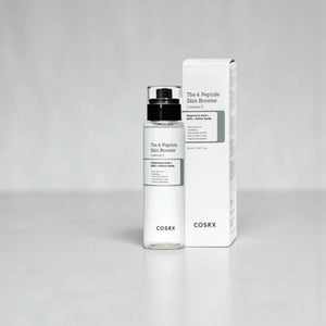 Skin TOGO COSRX The 6 Peptide Skin Booster serum bottle and packaging box on a clean white surface.