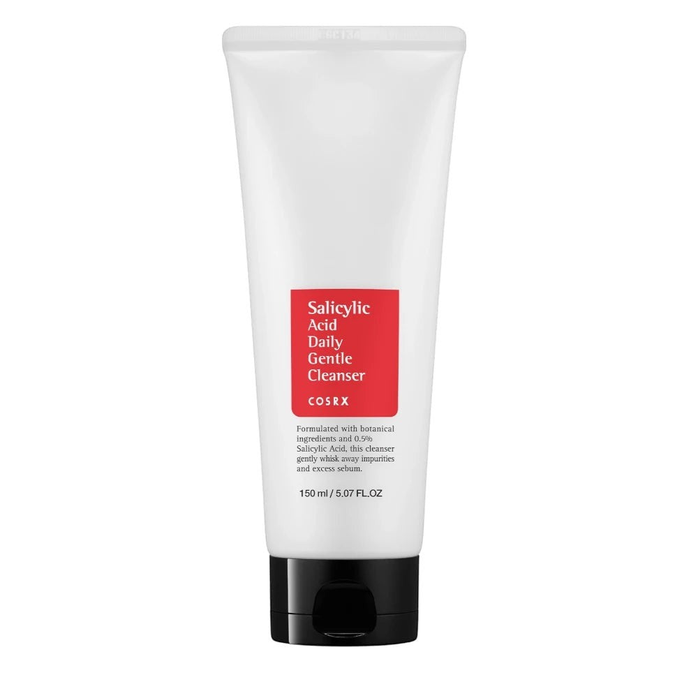 Skin TOGO Cosrx Salicylic Acid Daily Gentle Cleanser in a white 150ml squeeze tube for oily and acne-prone skin.