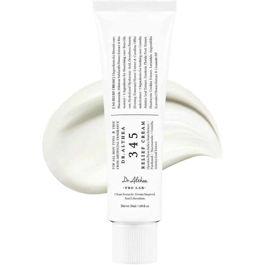 Skin TOGO Dr. Althea 147 Barrier Cream in a white tube with a rich, creamy texture swatch for sensitive skin.