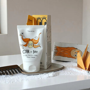 Skin TOGO Elizavecca CER-100 collagen ceramide protein hair treatment tube with cartoon packaging and hair comb