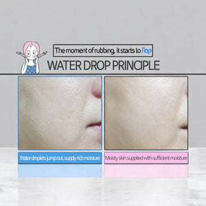 Skin TOGO Elizavecca Aqua Hyaluronic Acid Water Drop Cream showing the water droplet transformation on skin