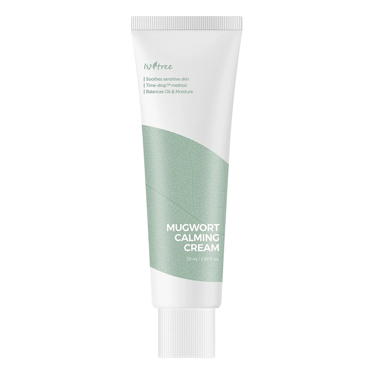 Skin TOGO Isntree Mugwort Calming Cream in a white 50ml tube with a soft green leaf-patterned label for sensitive skin
