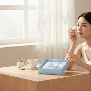 Skin TOGO Madagascar Centella Hyalu-cica Sunsational Kit with skincare products displayed in a light blue box