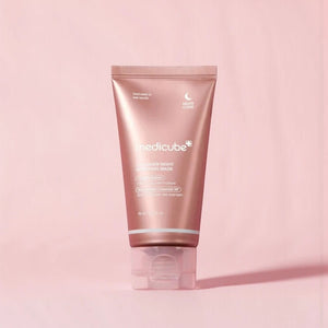 Skin TOGO Medicube Collagen Night Wrapping Mask in a metallic rose gold tube for overnight skin firming and hydration.