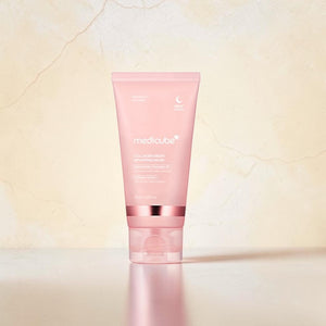 Skin TOGO Medicube Collagen Night Wrapping Mask in a light pink 75ml squeeze tube for overnight skin firming care.