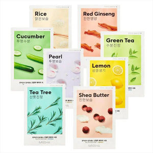 Skin TOGO collection of Missha Airy Fit sheet masks featuring various natural extracts for intensive skincare