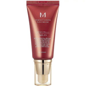 Skin TOGO Missha M Perfect Cover BB Cream in shade 23 Natural Beige with SPF42 PA+++ in a red pump tube