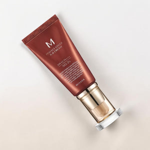 Skin TOGO Missha M Perfect Cover BB Cream in shade #25 Warm Beige with SPF 42 PA+++ in a 50ml pump tube.