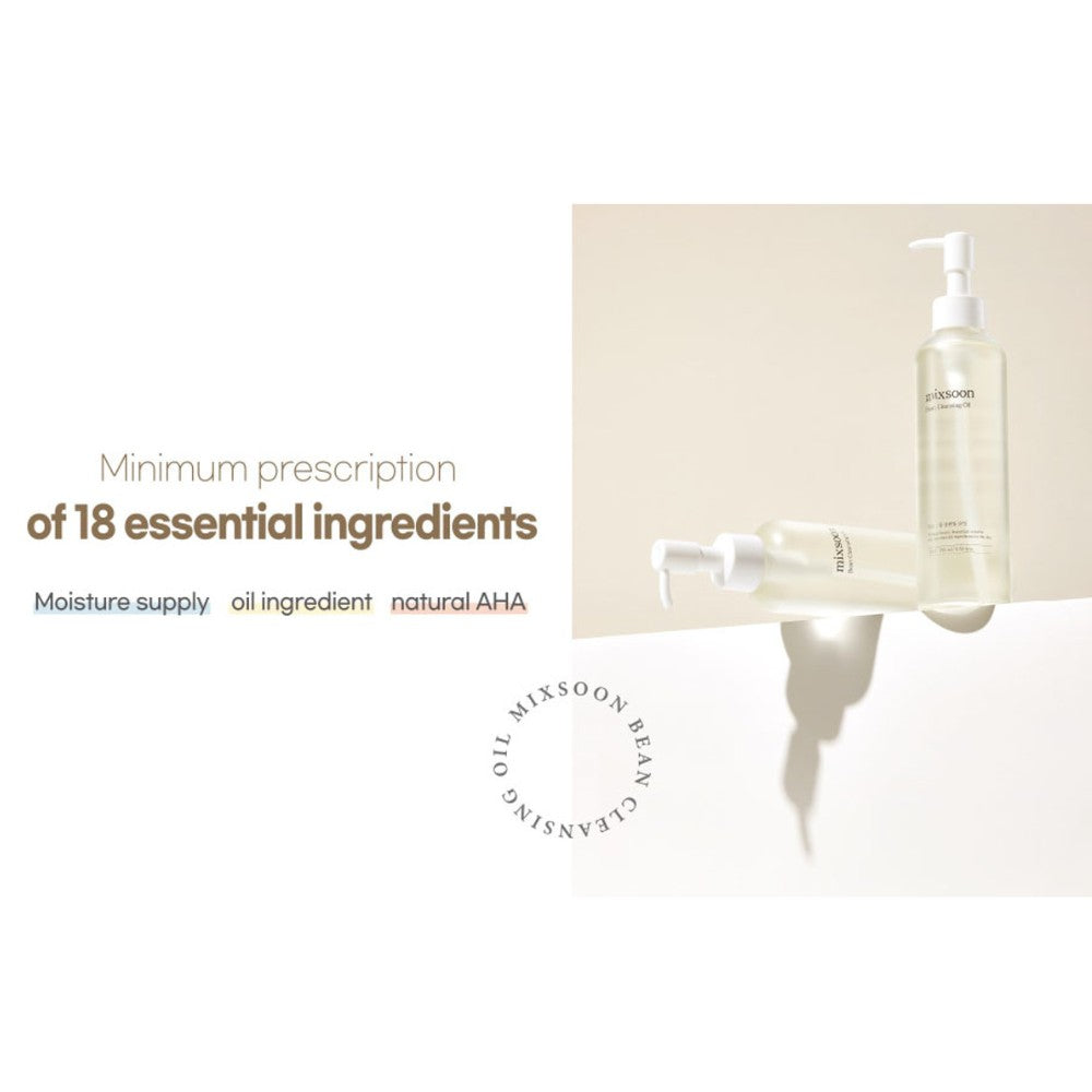 Skin TOGO Mixsoon Bean Cleansing Oil bottles with minimalist design on a clean beige background