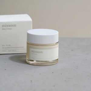 Skin TOGO Mixsoon Bean Cream in a white jar with its matching box, a vegan facial moisturizer with fermented beans.