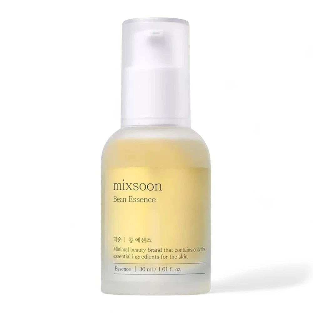 Skin TOGO Mixsoon Bean Essence 30ml bottle containing fermented soybean extract for anti-aging and skin nourishment.