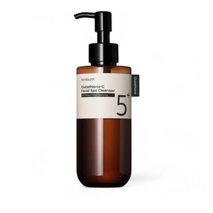 Skin TOGO Numbuzin No.5+ Glutathione Vitamin Facial Spa Cleanser in a brown pump bottle for brightening skin.