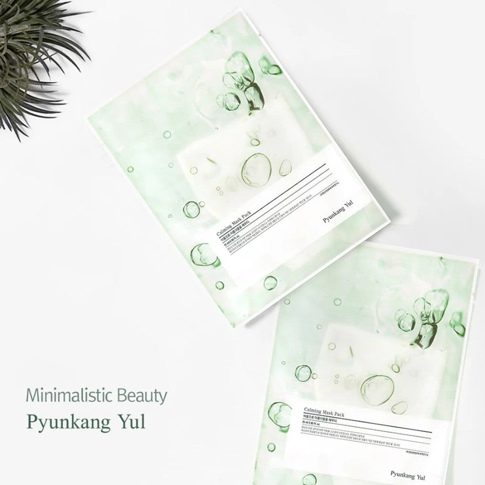 Skin TOGO Pyunkang Yul Calming Mask Sheet in light green packaging with bubble design for sensitive skin care