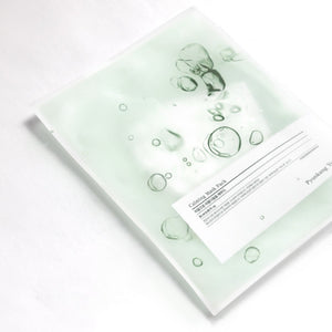 Skin TOGO Pyunkang Yul Calming Mask Sheet in a light green minimalist packaging with bubble graphics