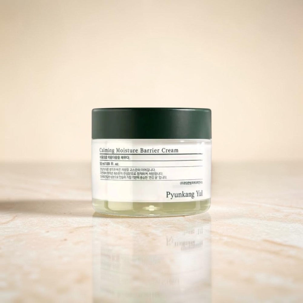 Skin TOGO Pyunkang Yul Calming Moisture Barrier Cream in a 50ml jar with a dark green lid on a white background
