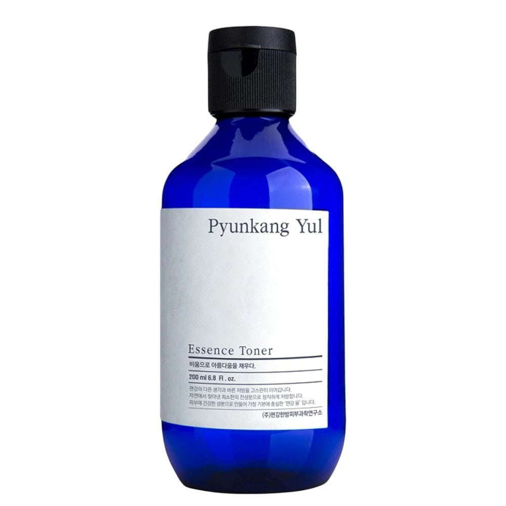 Skin TOGO Pyunkang Yul Essence Toner in a 200ml blue bottle with a minimalist white label for sensitive skin.