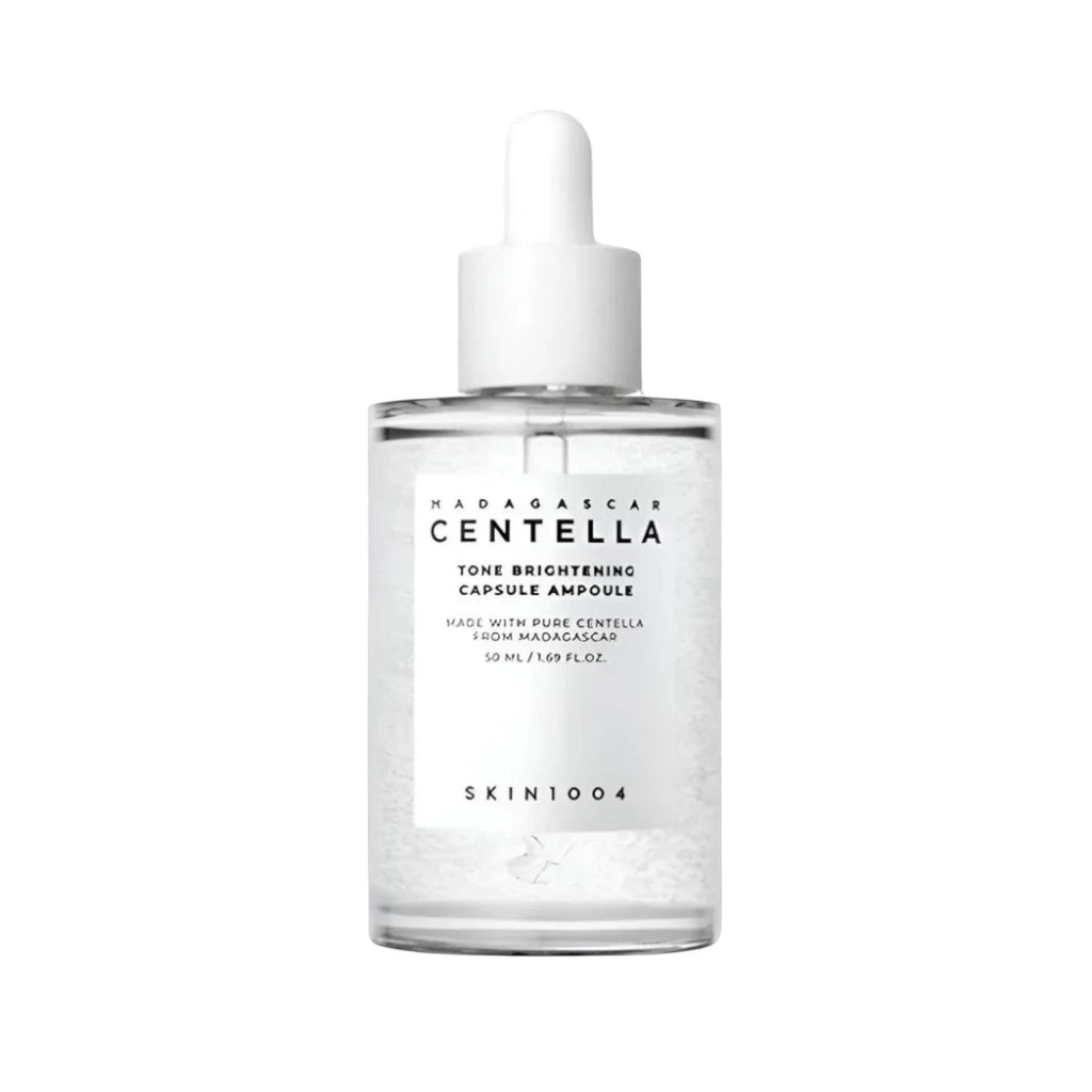 Skin TOGO SKIN1004 Centella Tone Capsule Ampoule in a clear 50ml glass dropper bottle for brightening uneven skin tone.