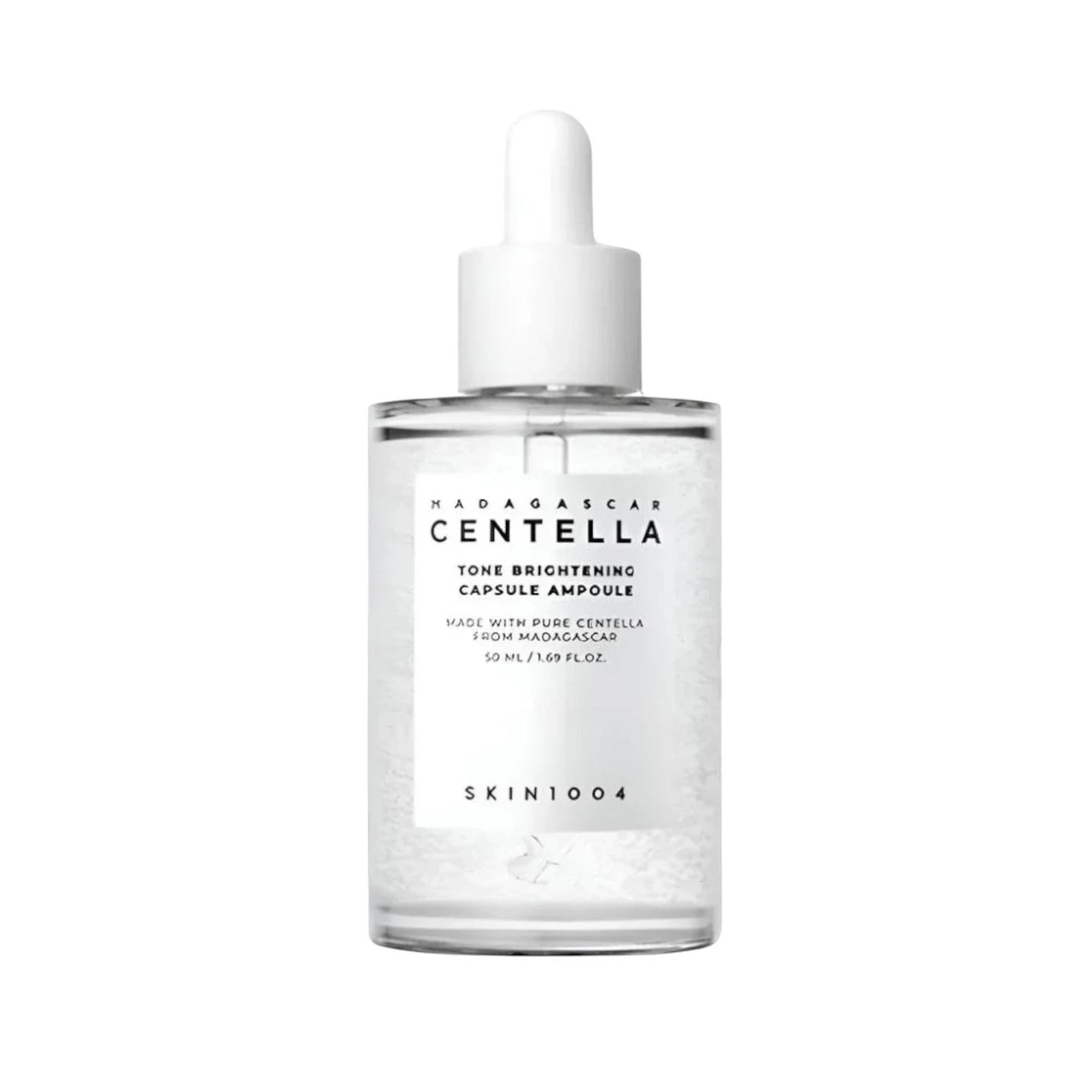Skin TOGO SKIN1004 Centella Tone Capsule Ampoule in a clear 50ml glass dropper bottle for brightening uneven skin tone.