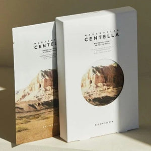 Skin TOGO SKIN1004 Madagascar Centella Watergel Sheet Ampoule Mask packaging with mountain landscape design