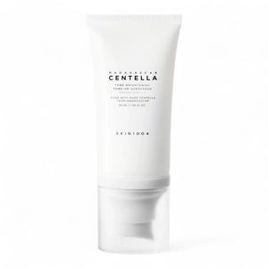 Skin TOGO SKIN1004 Madagascar Centella Tone Brightening Tone-Up Sunscreen SPF50+ in a white 50ml squeeze tube.