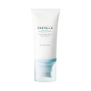 Skin TOGO SKIN1004 Madagascar Centella Hyalu-Cica Water-Fit Sun Serum in a white 50ml tube with a light blue cap.