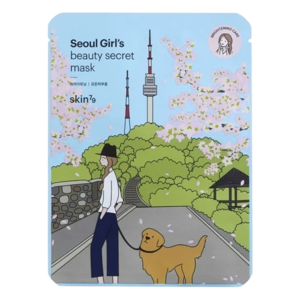Skin TOGO skin79 Seoul Girl's Beauty Secret Brightening sheet mask with cherry blossom illustration