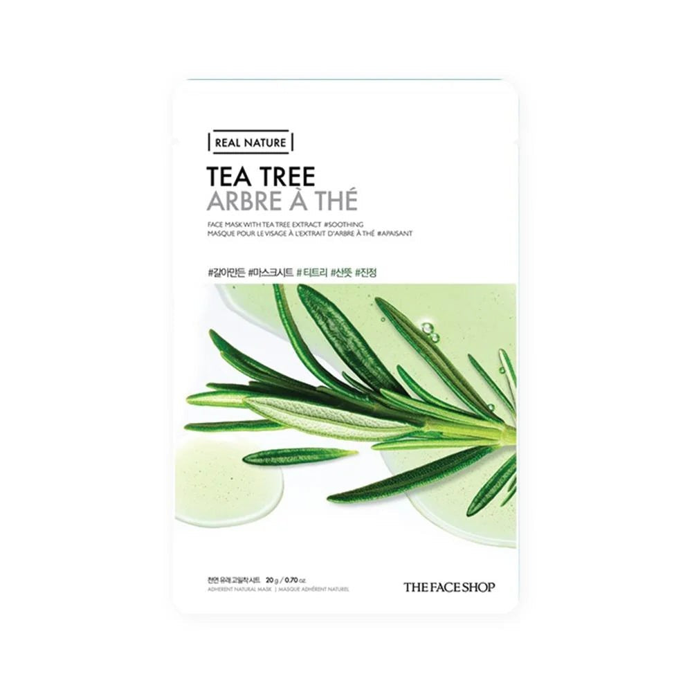 Skin TOGO The Face Shop Real Nature Tea Tree sheet mask for acne-prone skin with soothing botanical extract