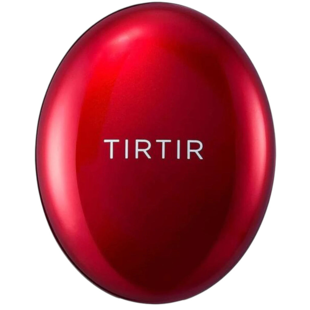 Skin TOGO TIRTIR Mask Fit Red Cushion foundation compact in a glossy, oval-shaped vibrant red case.