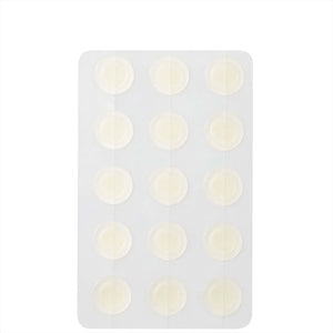 Skin TOGO VT Cosmetics Cica Reti-A hydrocolloid acne patches on a clear plastic sheet for targeted spot treatment.